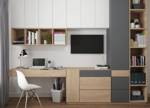 Stylish gallery study table blends form & function for an efficient workstation, ideal for laptop
