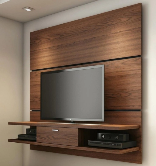 A multipurpose smart TV cabinet is ideal for tabletop setups as it offers ample storage and room.